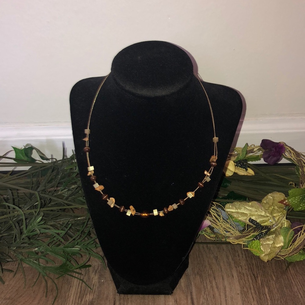 Shell and glass bead necklace